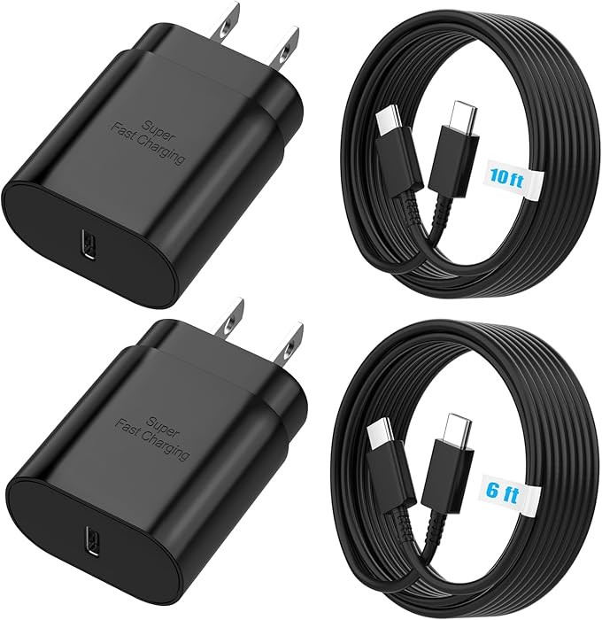 TT&C 25W Charger for Android, Super Fast Charging USB C Block & Type C Charge Cable Cord (6ft & 1... | Amazon (US)