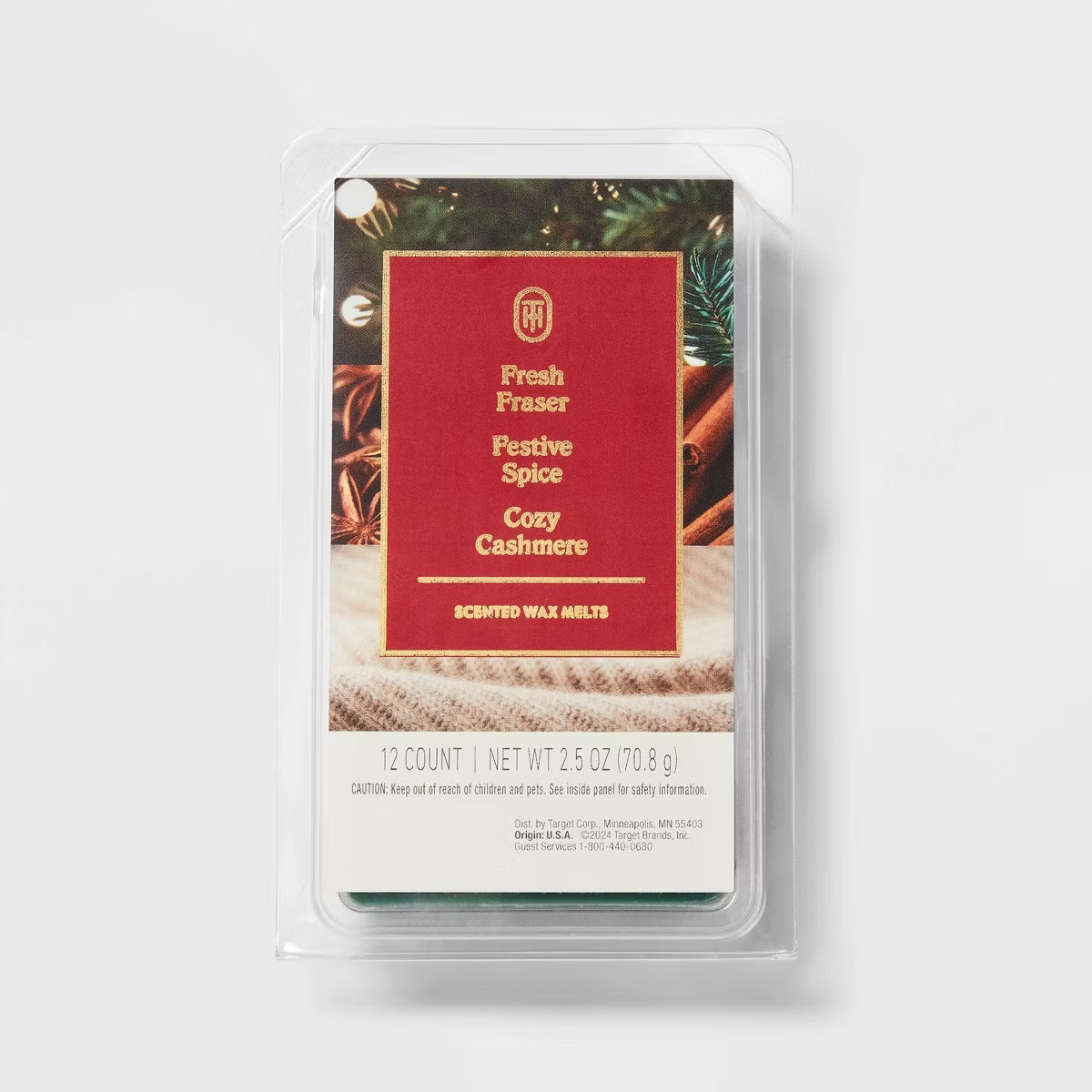12ct Holiday Fresh Fraser, Festive Spice and Cozy Cashmere Wax Melt - Threshold™ | Target