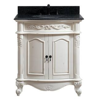 Avanity Provence 31 in. W x 22 in. D x 35 in. H Bath Vanity in Antique White with Granite Vanity ... | The Home Depot
