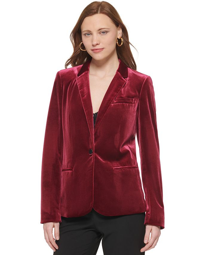 Calvin Klein Women's Velvet Blazer & Reviews - Jackets & Blazers - Women - Macy's | Macys (US)