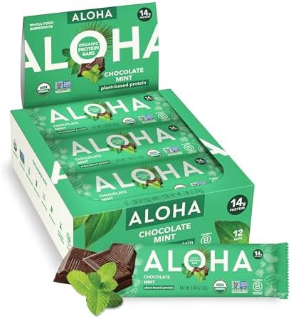 Amazon.com : ALOHA Organic Plant Based Protein Bars, Chocolate Mint, 1.98 Oz (Pack of 12) : Healt... | Amazon (US)