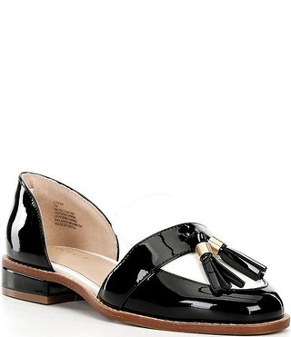 Linear Patent Leather Tassel d'Orsay Flats | Dillard's
