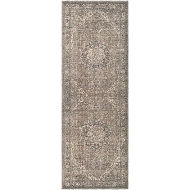 Art of Knot Cacia Brown 2 ft. 7 in. x 7 ft. 3 in. Indoor Machine Washable Runner Rug - Walmart.co... | Walmart (US)