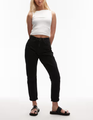 Topshop Hourglass – Original – Mom-Jeans in verwaschenem Schwarz mit hohem Bund | ASOS | ASOS (Global)