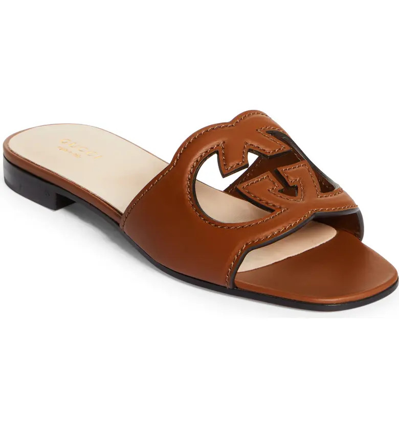 Interlocking G Cutout Slide Sandal (Women) | Nordstrom