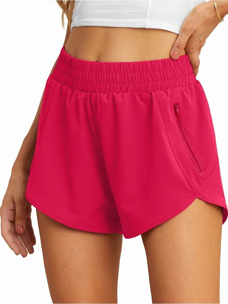 Cueply Women's Running Shorts High Waisted Athletic Gym Workout Shorts with Liner Zipper Pockets | Walmart (US)