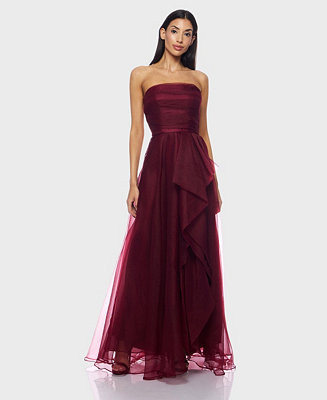 B Darlin Juniors' Asymmetric Drape Strapless Ball Gown, Created for Macy's - Macy's | Macy's
