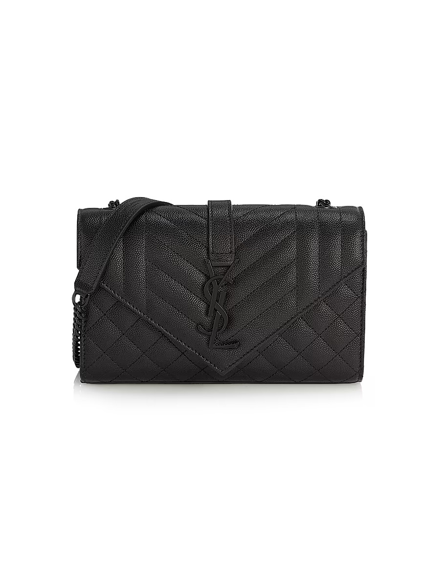 Women's Envelope Small Bag In Mix Matelassé Grain De Poudre Embossed Leather - Nero | Saks Fifth Avenue