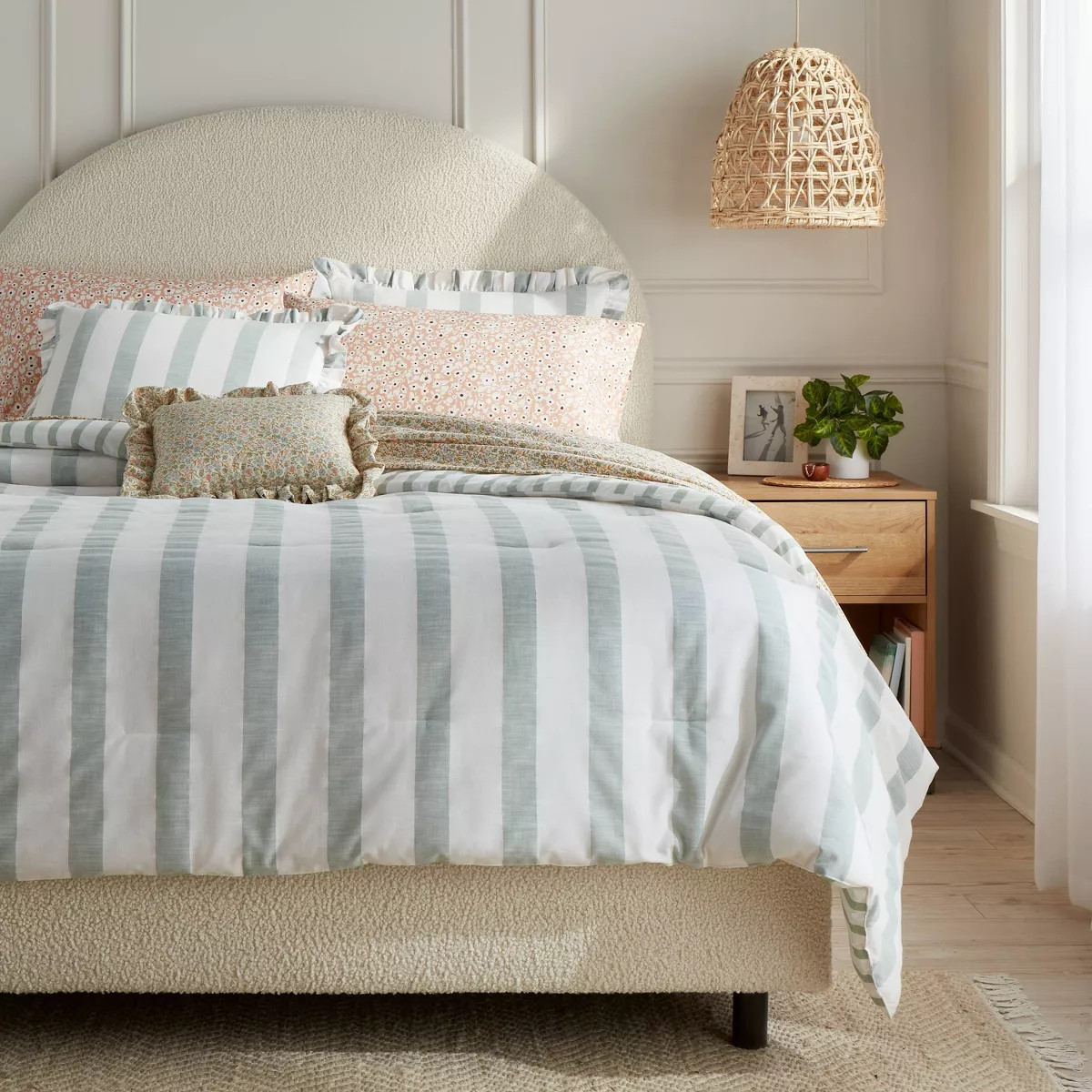 8pc Cabana Striped Floral Comforter and Sheet Set - Threshold™ | Target