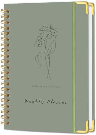 KAICN Undated Weekly Planner Hardcover with Metal Corner Notebook, A5 To Do List Planner, Habit T... | Amazon (US)