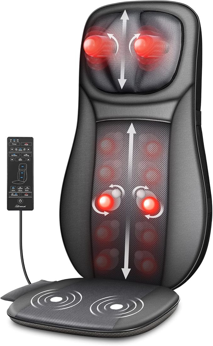 Snailax shiatsu Neck & Back Massager with Heat, Full Back Kneading Shiatsu or Rolling Massage, Ma... | Amazon (US)