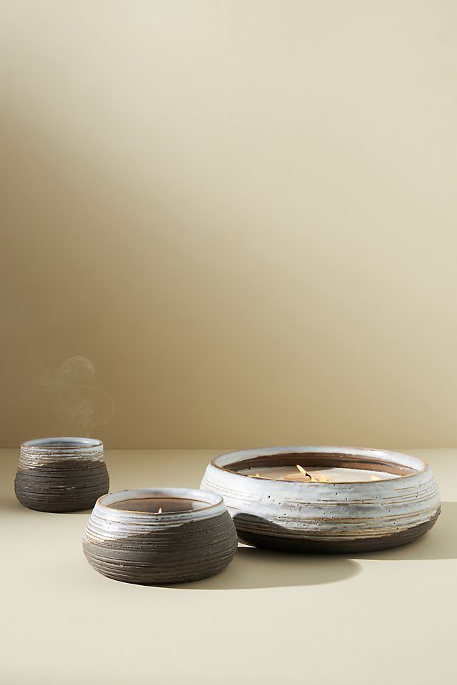 Amber Lewis for Anthropologie Ribbed Ceramic Candle | Anthropologie (US)