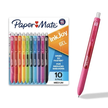 Paper Mate InkJoy Gel Pens, Medium Point (0.7 mm), Assorted Colors, 10 Count | Walmart (US)