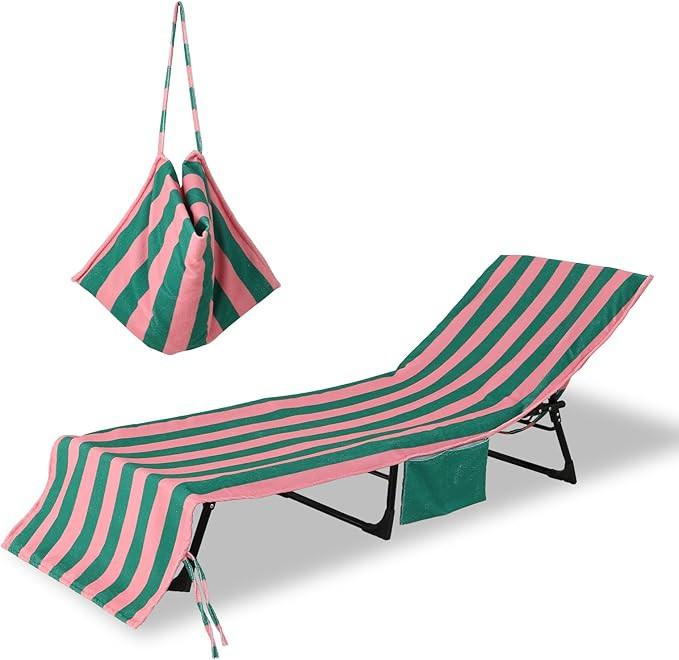Beach Lounge Chair Towel Cover,Soft Microfiber Chaise Lounge Towel Cover Patio Pool Chairs Cover ... | Amazon (US)