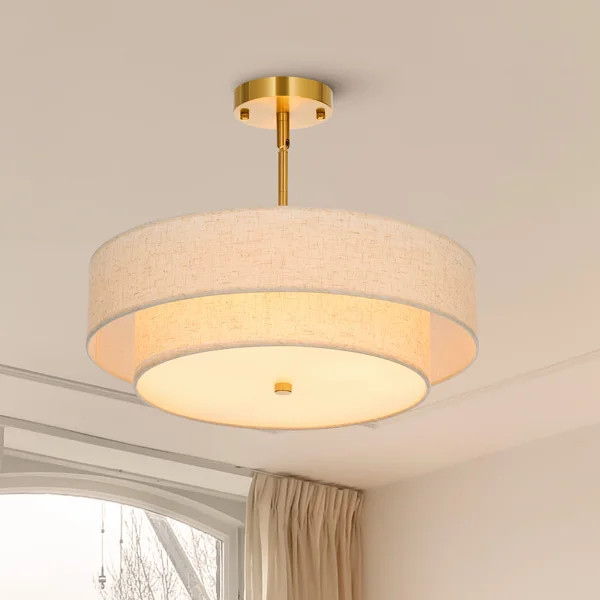 Maskell 4-Light Fabric Semi Flush Mount Ceiling Light Chandelier | Wayfair North America