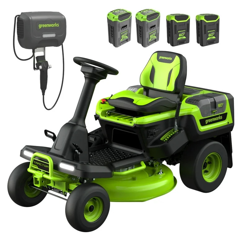 Greenworks 60V 30" CrossoverT Riding Lawn Tractor with (2) 8.0 Ah, (2) 4.0 Ah Batteries & 600-Wat... | Walmart (US)
