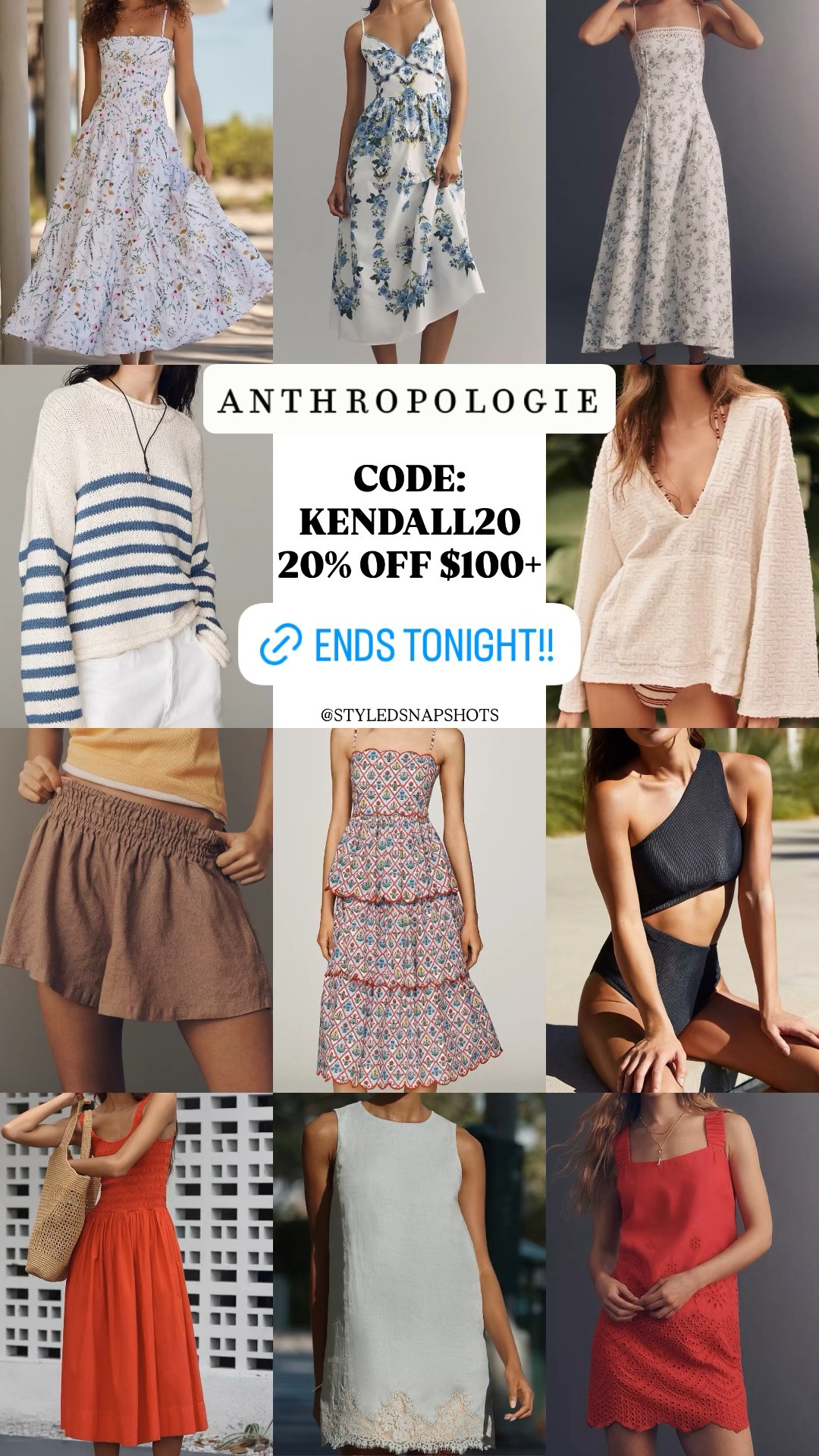 20% off $100 at Anthro with code KENDALL20 ends 6/28

#LTKSaleAlert