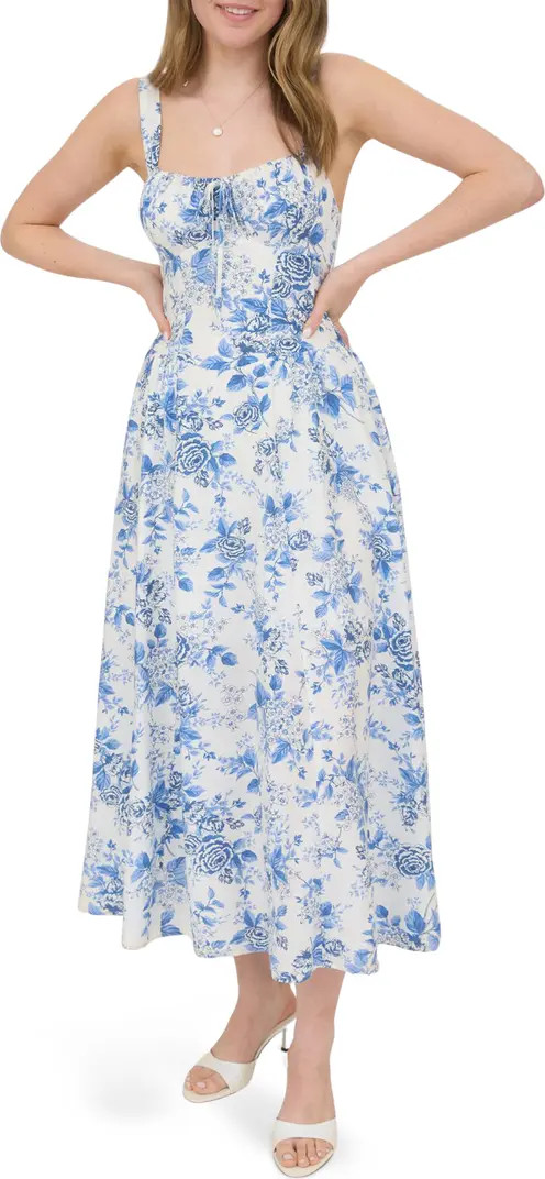 Floral Bustier Midi Dress | Nordstrom Rack