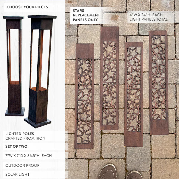 Interchange-a-glow Series: Star Cutout Light Pillars, Set of 2 - Decor Steals | Decor Steals