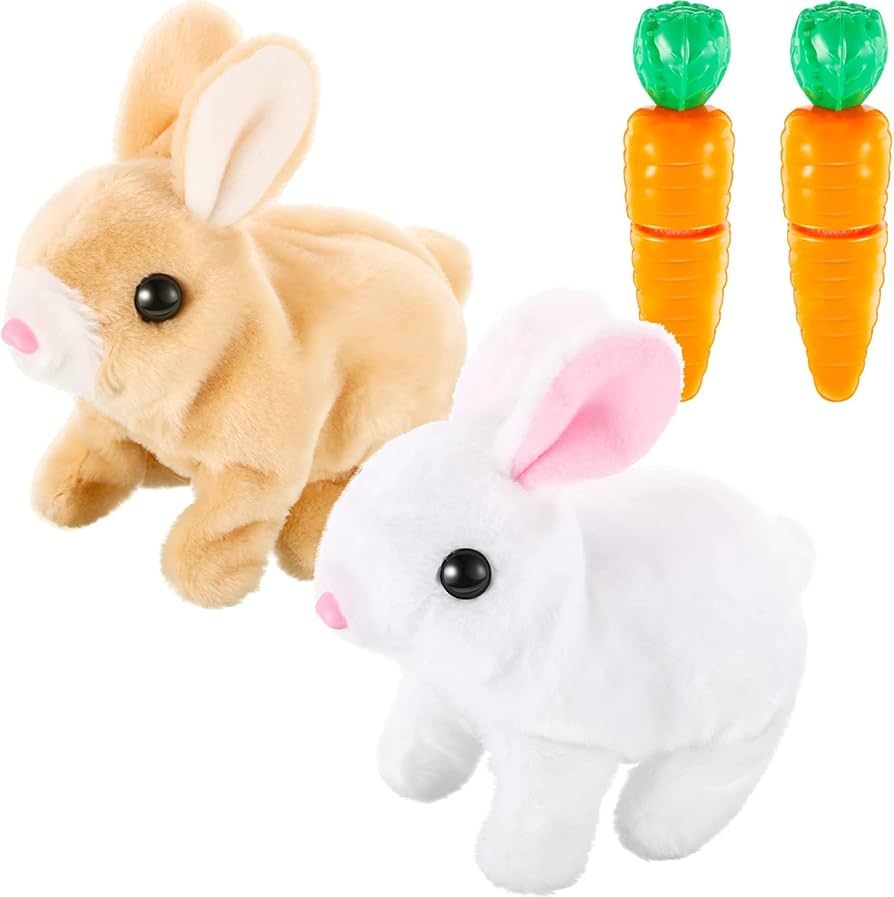 Interactive Rabbit Toys Plush Stuffed, 7 inch Walking Bunny Toy with Sounds and Movements, Easter... | Amazon (US)