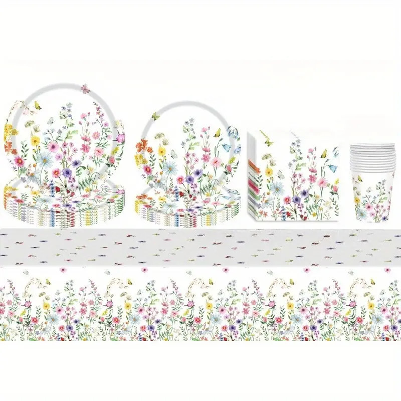 New Spring Party Tableware Wildflower Plate Disposable Paper - Temu | Temu Affiliate Program