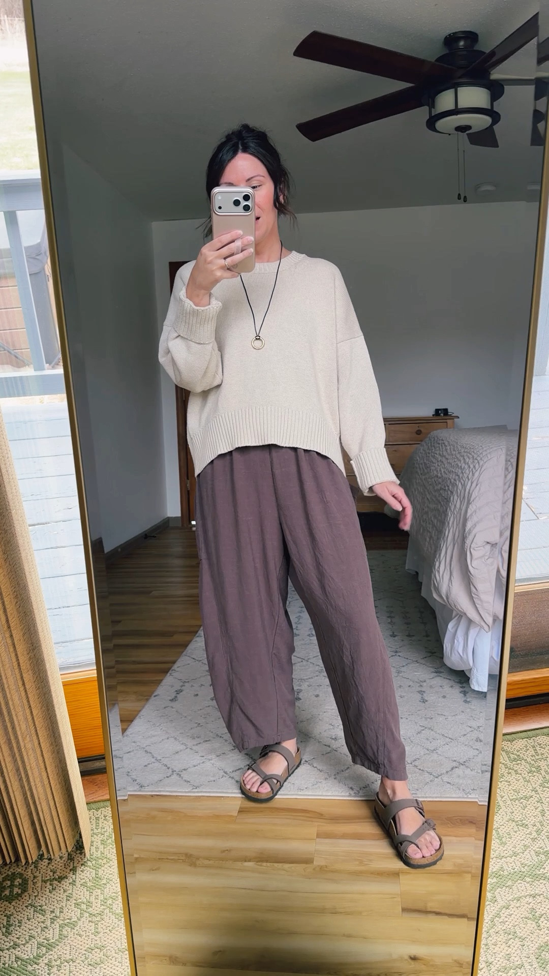 small in my sweater (100% cotton! Love the high/low hem) and xs in my pants. My sandals are size 6!

I made my necklace so linked similar ones!

#LTKgrwm #LTKSeasonal #LTKootd