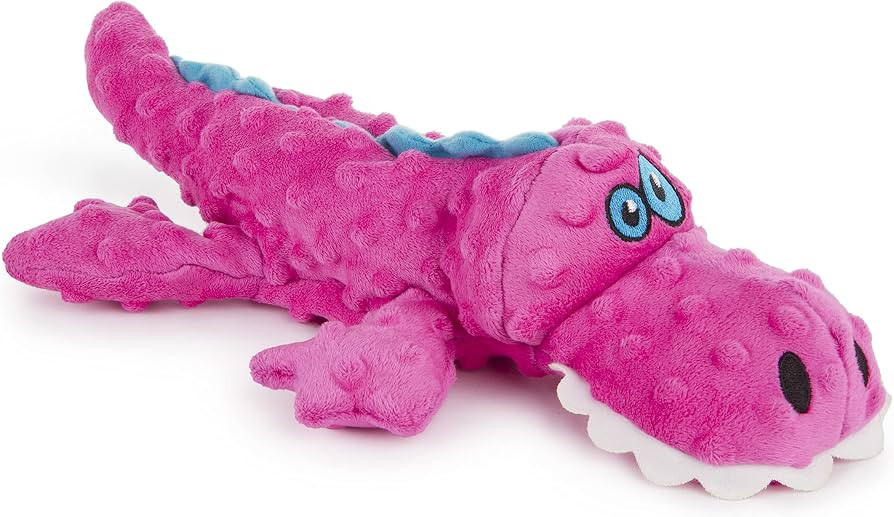 goDog Gators Squeaky Plush Dog Toy, Chew Guard Technology - Pink, Large | Amazon (US)