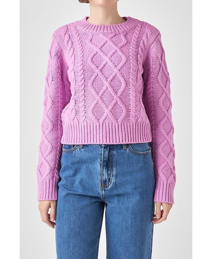 English Factory Women's Cable-Knit Sweater - Macy's | Macy's