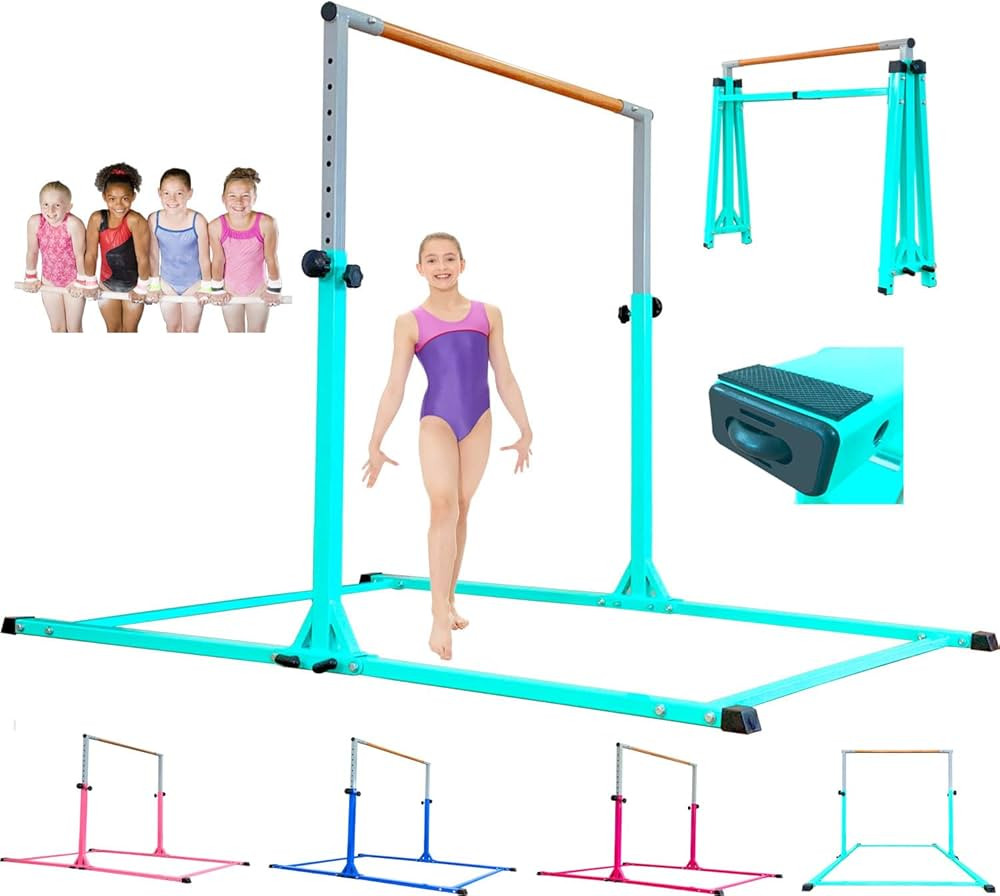 defulion 5ft 6ft Gymnastics Bar for Kids and Teenager Foldable Gymnastic Kip Bar Gymnastic Traini... | Amazon (US)