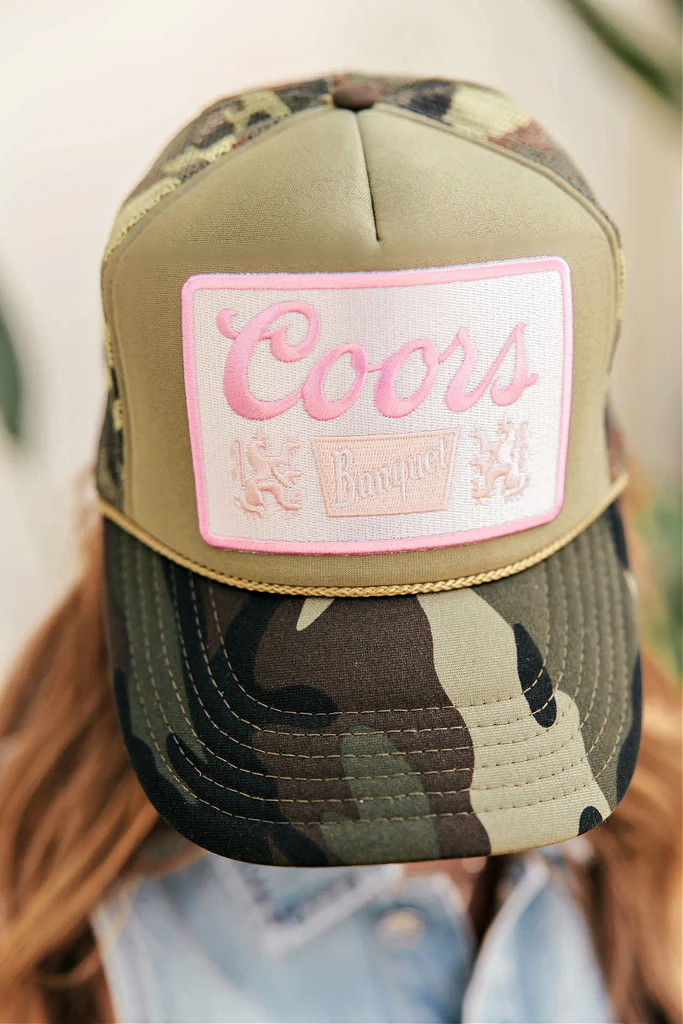 NEW!! Banquet Patch Trucker Hat in Camo | Glitzy Bella