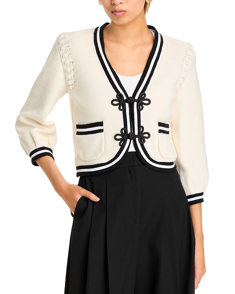 L'Agence Kaito Contrast Trim Crop Cardigan | Bloomingdale's (US)