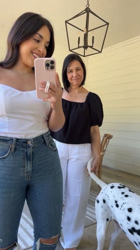 Try on for Mother’s Day! Mom and I’ve favorite neutral, black and white pieces plus our favorite jeans link! All from Abercrombie 

#LTKunder100 #LTKFind #LTKunder50