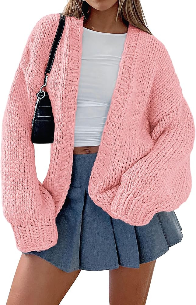 PRETTYGARDEN Womens Cardigan Sweaters 2025 Spring Fall Trendy Chunky Knit Outerwear Outfits Fashi... | Amazon (US)