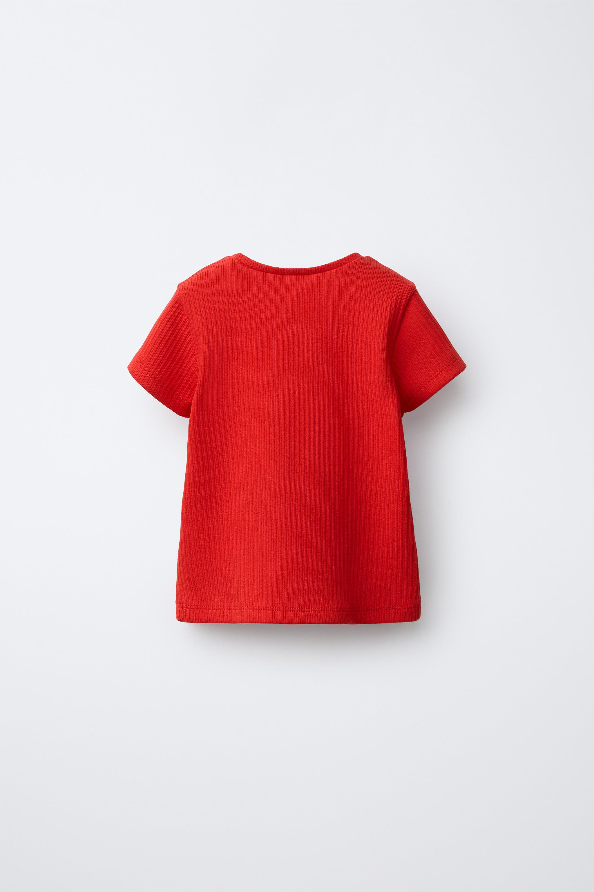 RIBBED T-SHIRT WITH CUT-OUT HEARTS | Zara US