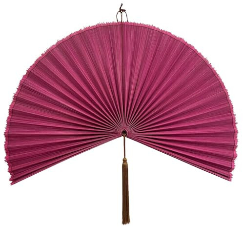 ChumDecor Fan Wall Decor,Japanese Wall Fan Decor,Large Bamboo Fan Wall Art for Boho Hanging Headboard,Decorative Folding Fan for Over Bed Decorations,Large Wall Dcor (Pink, 60 inch) | Amazon (US)