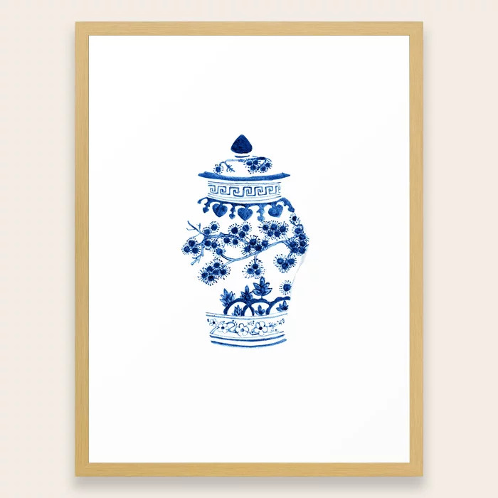 Ginger Jar Ii Framed Art Print by The Aestate - Conservation Natural - MEDIUM (Gallery)-20x26 | Society6