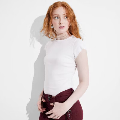 Women's Cap Sleeve Everybody T-Shirt - Wild Fable™ Off-White S | Target