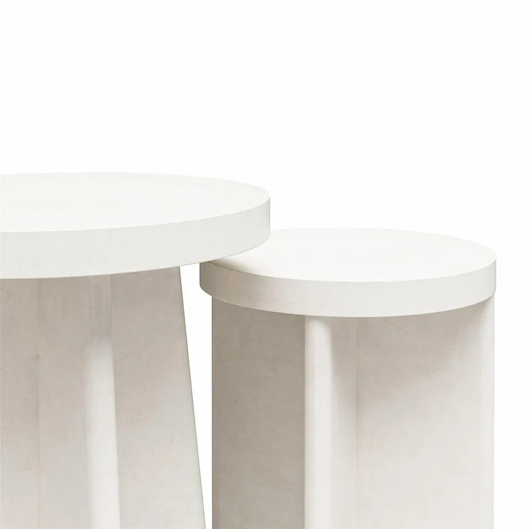 Queer Eye Liam Round End Tables, Set of 2, Plaster - Walmart.com | Walmart (US)