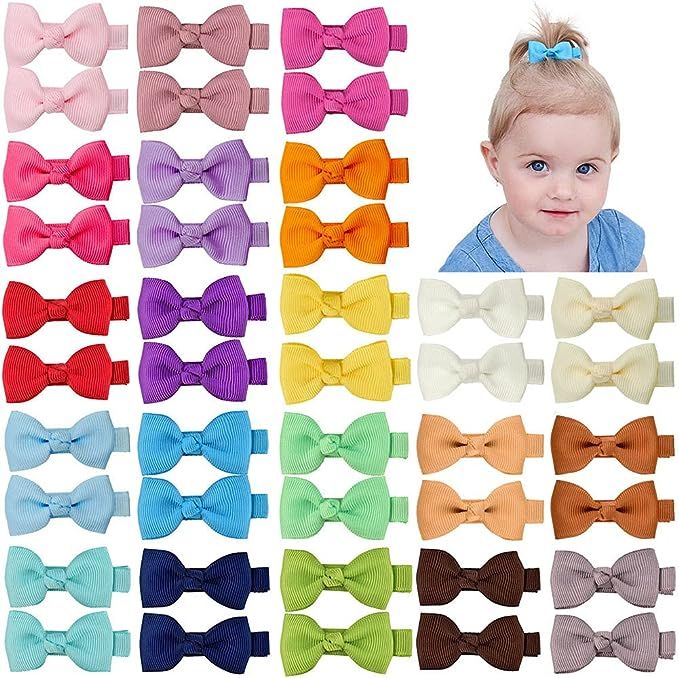Ruyaa No Slip Baby Hair Clips,Hair Bows for Toddler Girls,Toddler Barrettes for Fine Hair,Fully L... | Amazon (US)