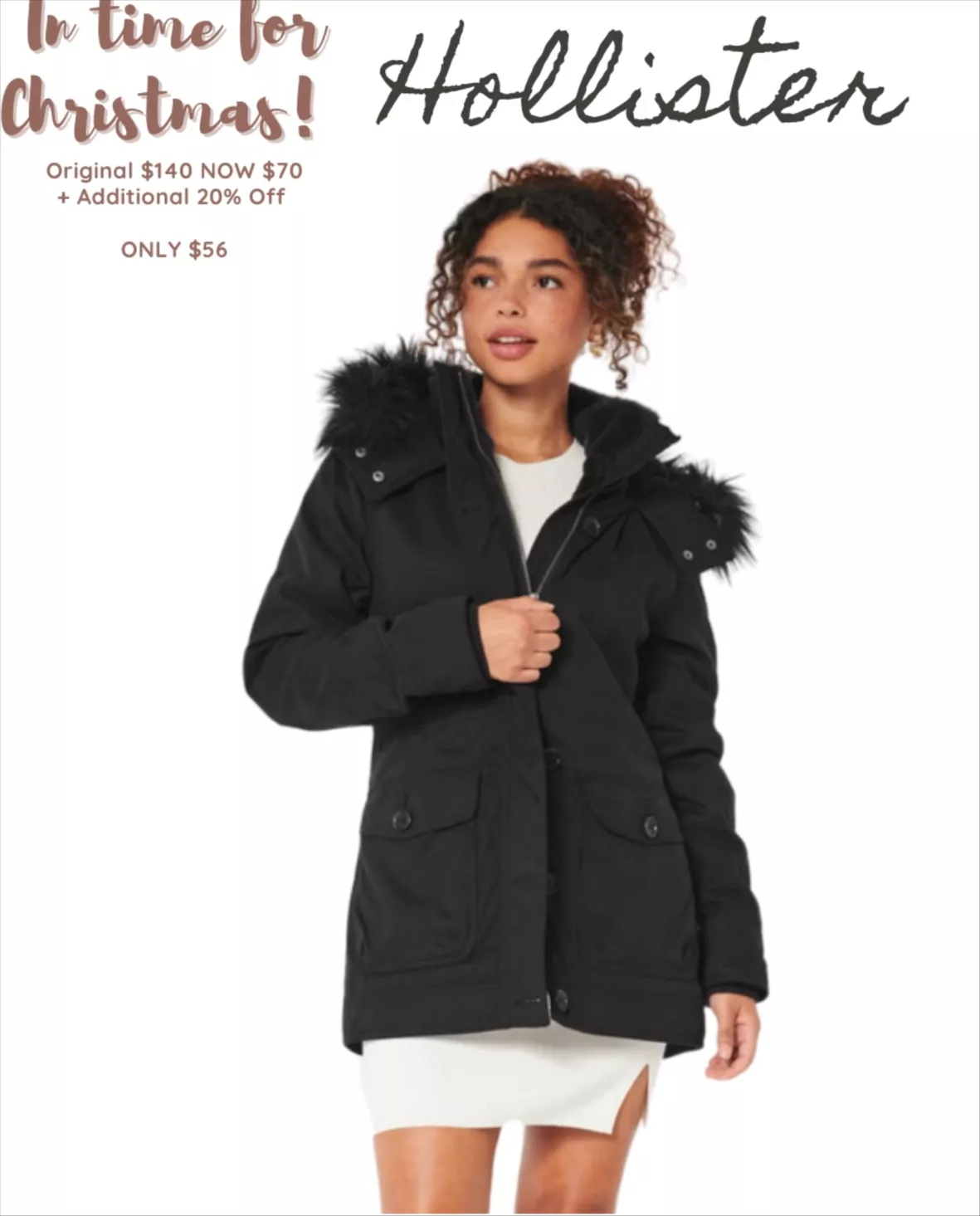 Hollister All-weather Faux Fur-lined Jacket in Natural