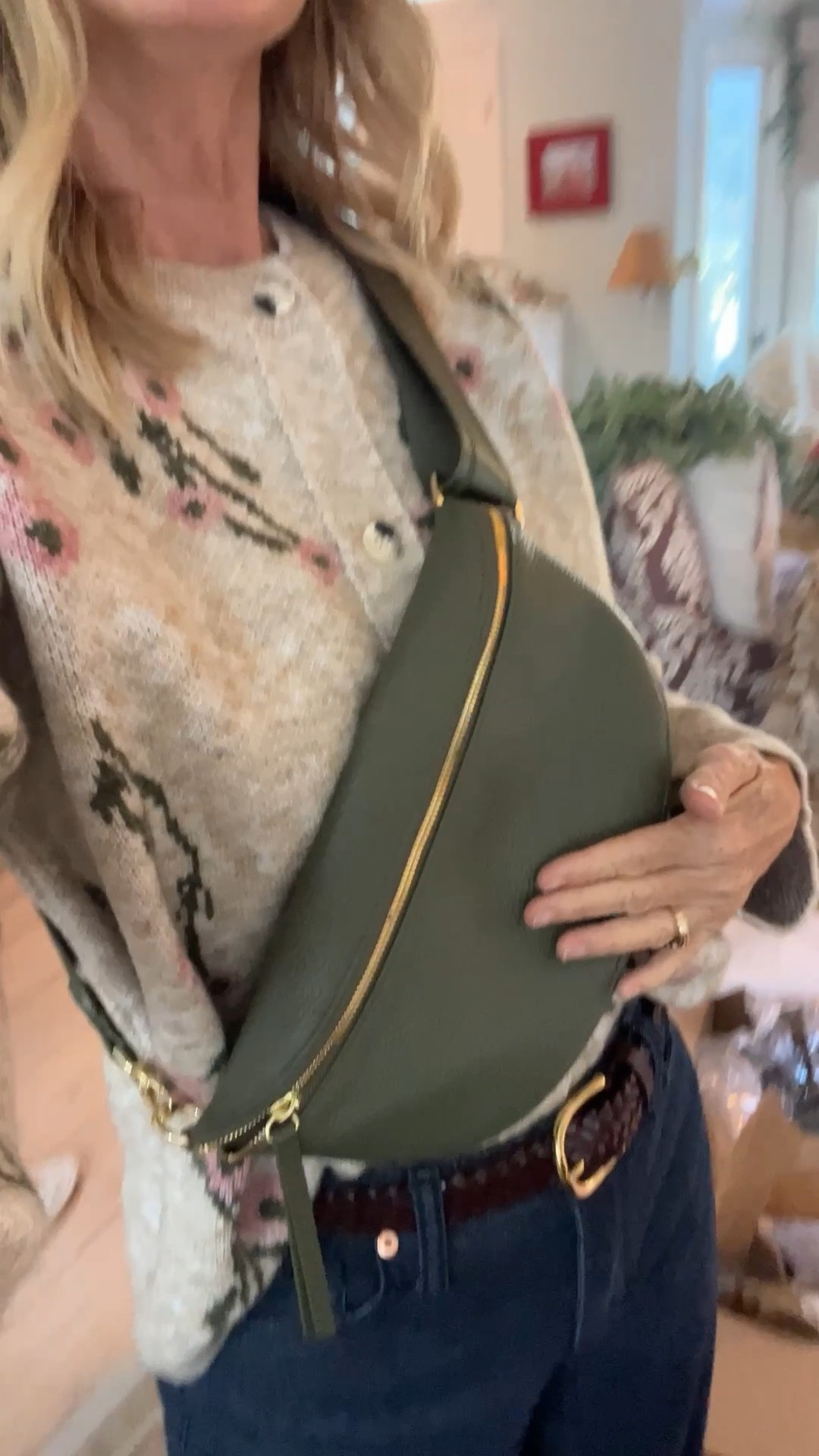 The perfect Fall outfit! This sweater is so darn cute! And love the sage green crossbody purse! 
Wide leg jeans on repeat with my pick suede sneakers! 

I’m 5’4” wearing XS sweater and tee. 25 jeanss

#LTKFindsUnder100 #LTKHoliday #LTKOver40