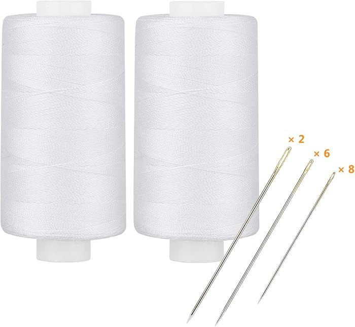 Simthread All Purpose Thread Polyester 400 Yards (2 White) | Amazon (US)