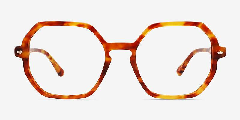 Attract Square Orange Tortoise Full Rim Eyeglasses | Eyebuydirect | EyeBuyDirect.com