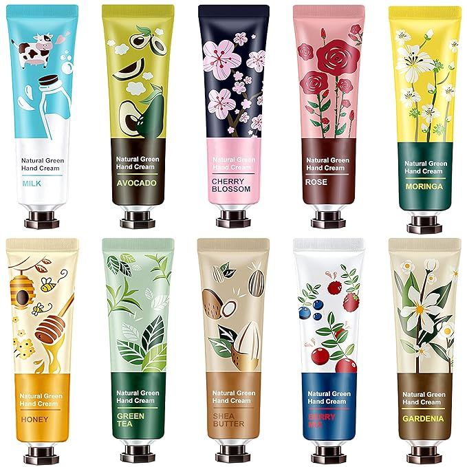 10 Pack Natural Plant Fragrance Hand Cream for Dry Hands, Moisturizing Hand Care Cream Travel Gif... | Amazon (US)