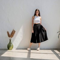 Black Linen Skirt, Linen Circle Below The Knee, High Waisted Skirt Long, Summer Maxi Gothic Skirt, Skirt For Women | Etsy (US)