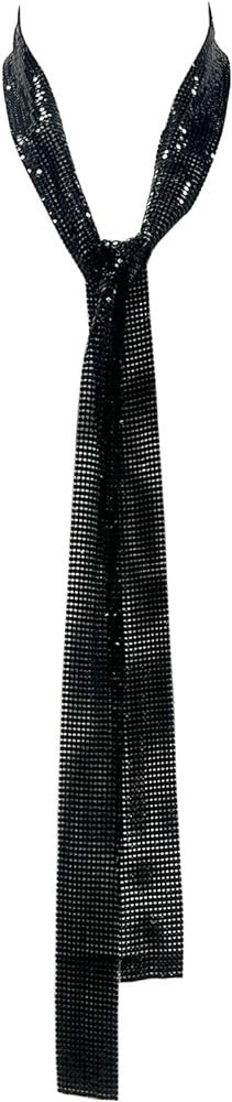KKmeter Women Lady Glitter Sparkle Sequined Neck Tie Scarf Evening Party Long Thin Skinny Neckerc... | Amazon (US)