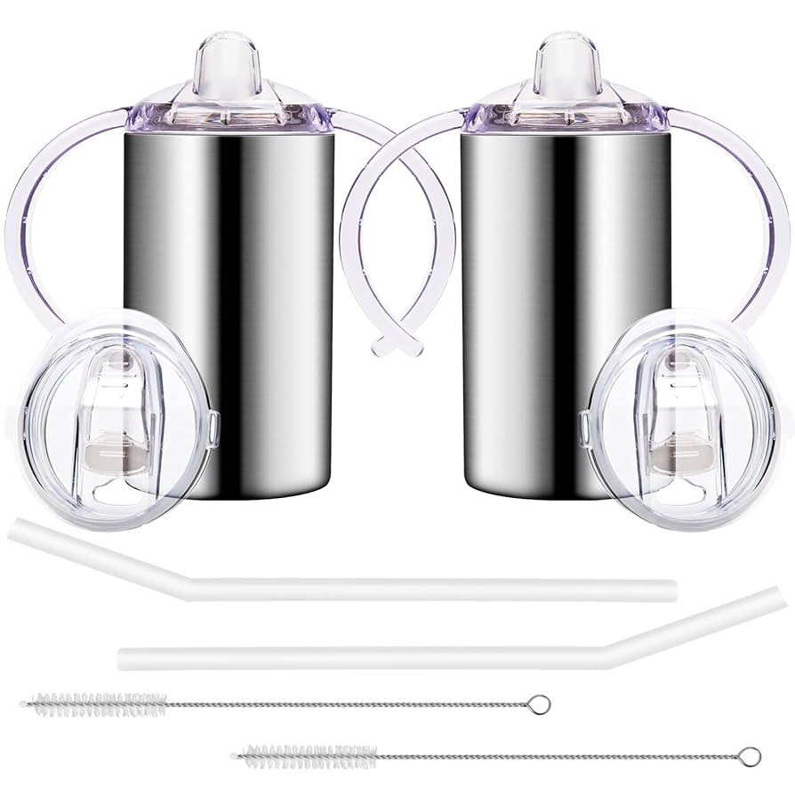 12oz Stainless Steel Sippy Cups for Toddlers with Handles, Spill Proof Double Wall Vacuum Insulat... | Amazon (US)