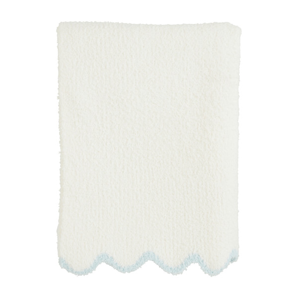 Blue scallop chenille blanket | Mud Pie