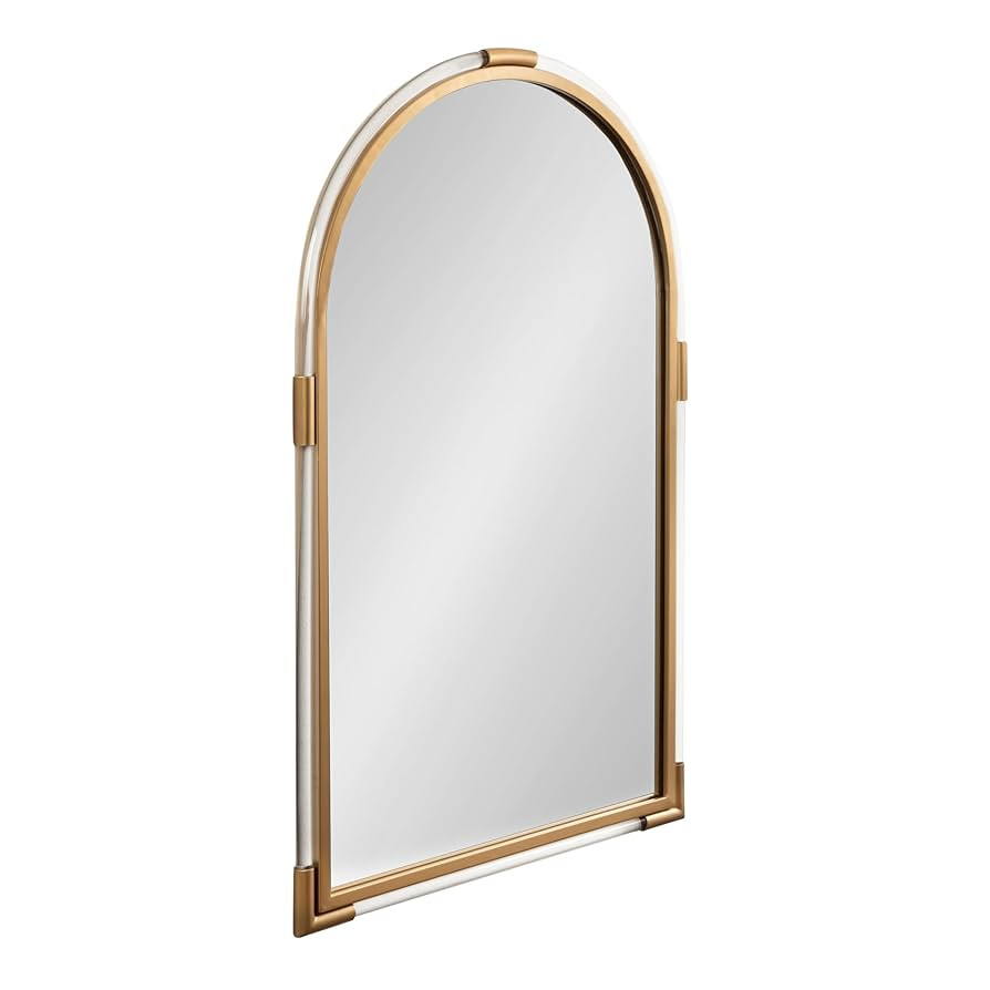 Kate and Laurel Arceo Modern Glam Acrylic Arch Mirror, 22 x 34, Gold, Arched Mirror Decor with Me... | Amazon (US)