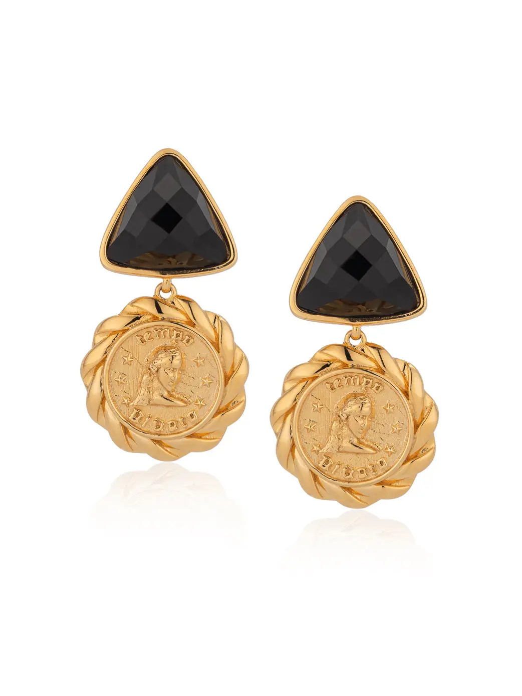 AGATE EIRENE COIN EARRINGS | SAINT OWEN